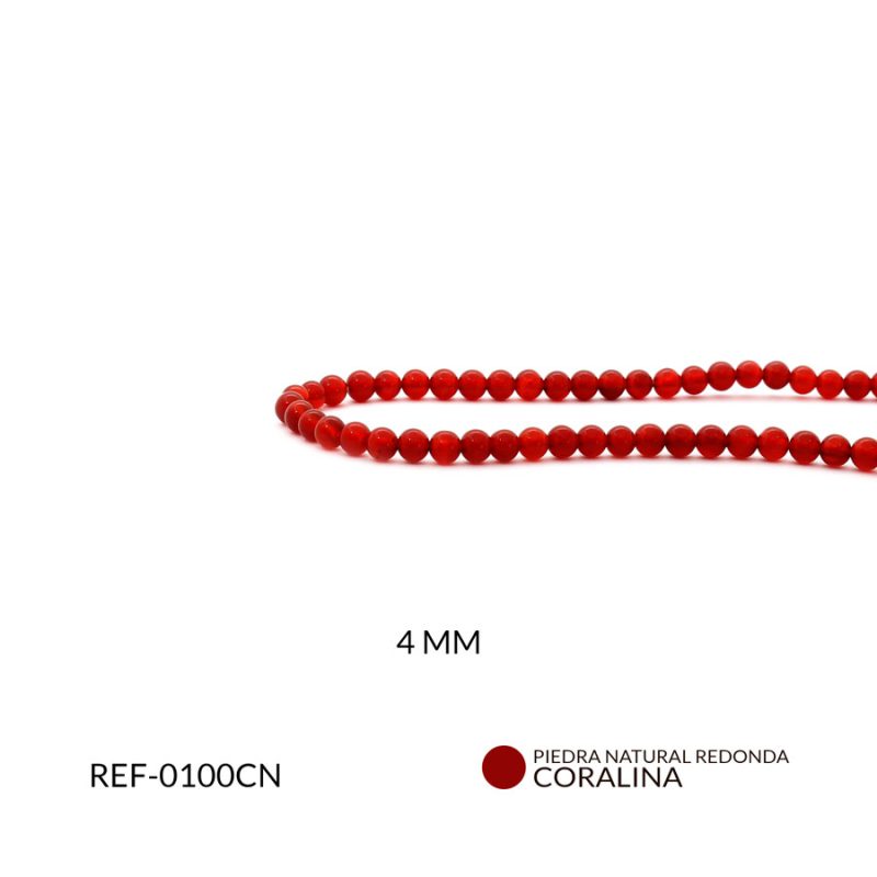 Piedra natural cornalina 4mm / x sarta / Ref-0100CN / Ref-0100CN 