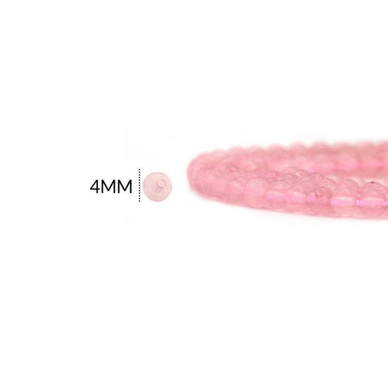 Piedra natural cuarzo rosado 4 mm / x sarta / REF-0100CR