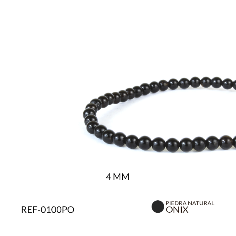 Piedra natural 4mm onix / x sarta / Ref-0100PO / Ref-0100PO