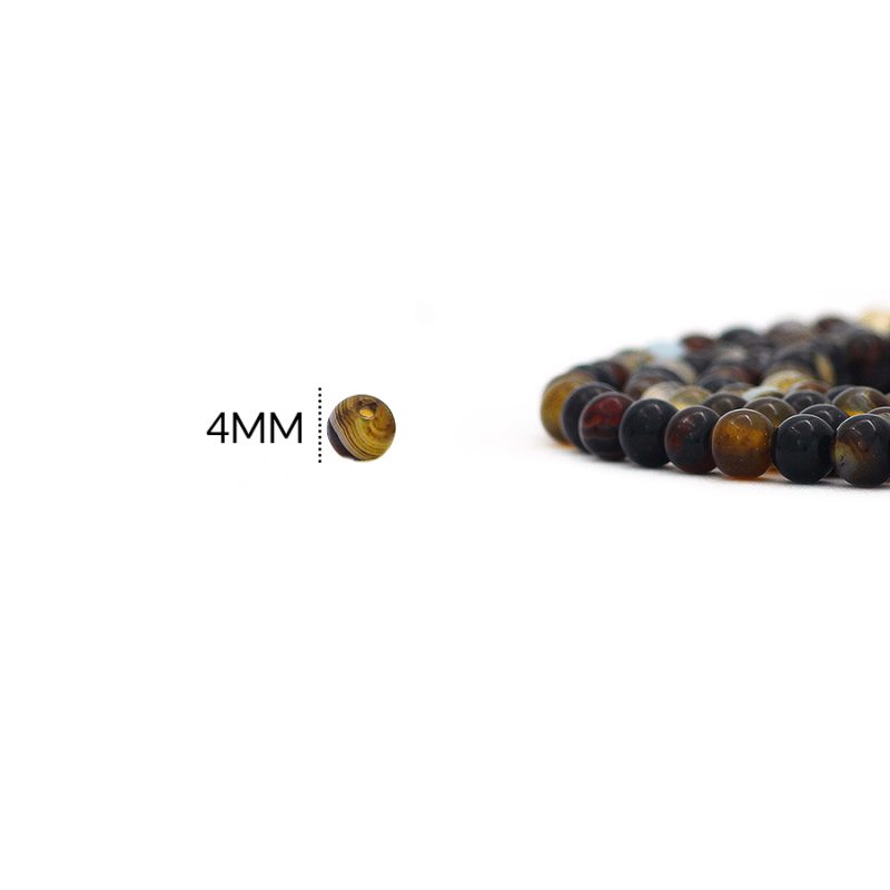 Piedra natural 4mm  zardonix café / x sarta 90 und aprox / Ref-0100ZC / Ref-0100ZC