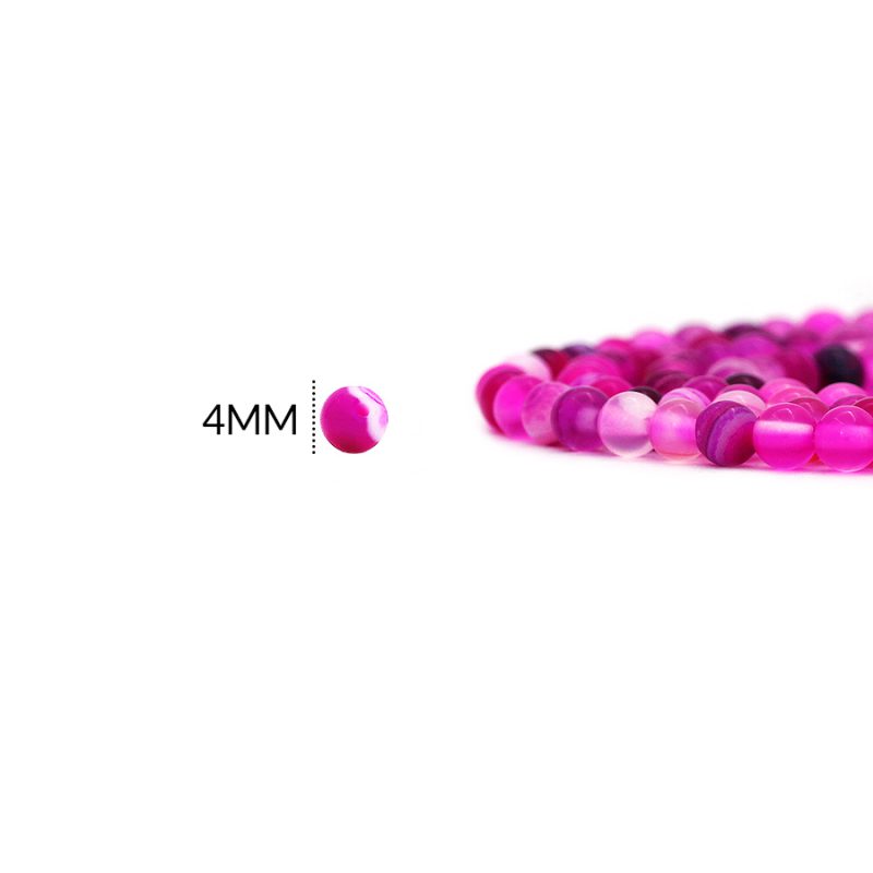 Piedra natural 4mm  zardonix fucsia / sarta x 90 und aprox / Ref-0100ZF / Ref-0100ZF