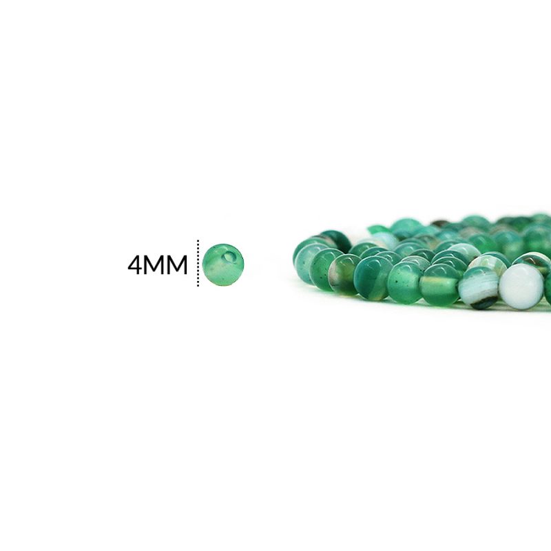 Piedra natural 4mm zardonix verde / x sarta / Ref-0100ZV / ref - 0100ZV