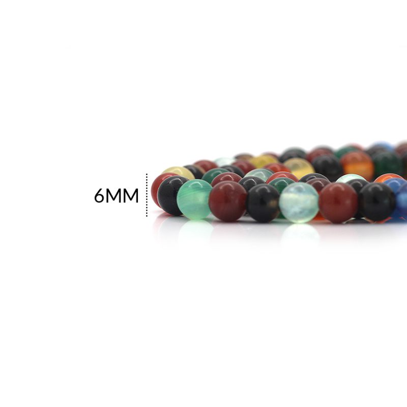 Piedra natural 6mm agata mixto / x sarta / ref-0101AX / ref-0101AX