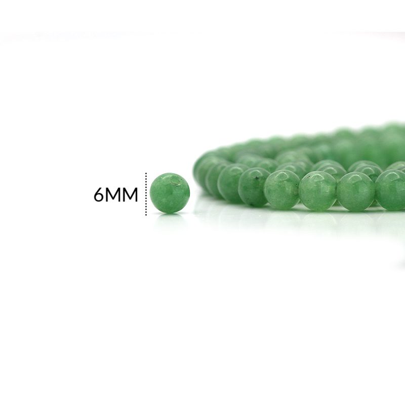 PIEDRA NATURAL 6 MM CUARZO JADE / SARTA X 60 UND Aprox / REF-0101CJ