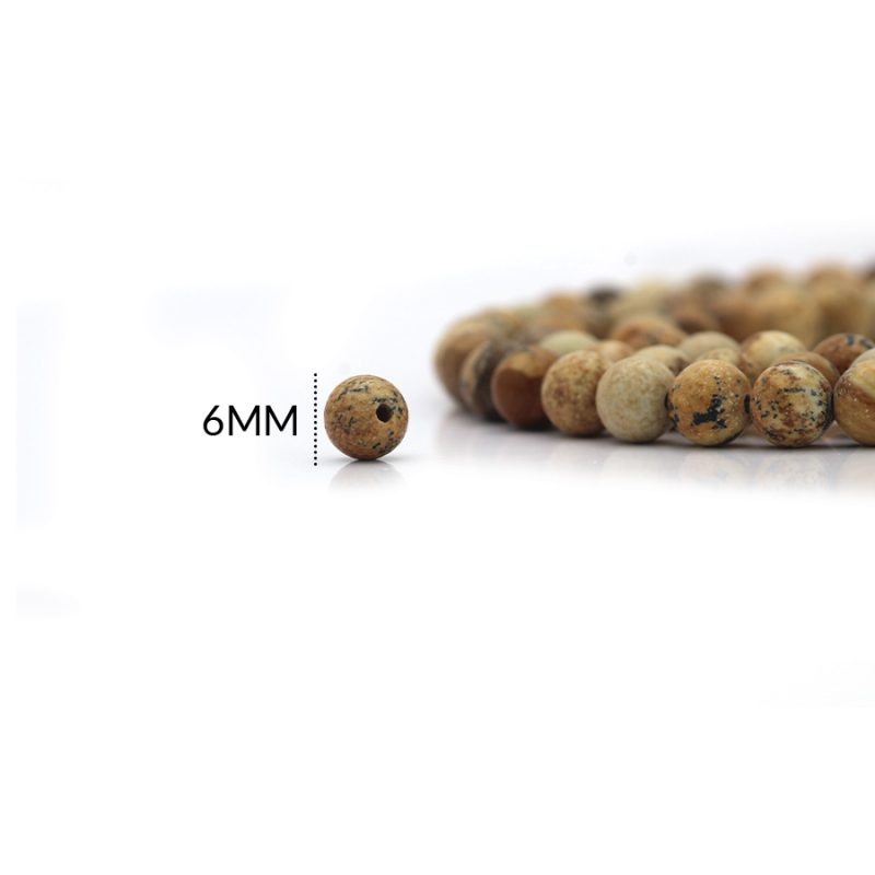 PIEDRA NATURAL 6 MM CUARZO LEOPARDO / X SARTA promedio de 65 uni / REF - 0101CL / ref - 0101CL