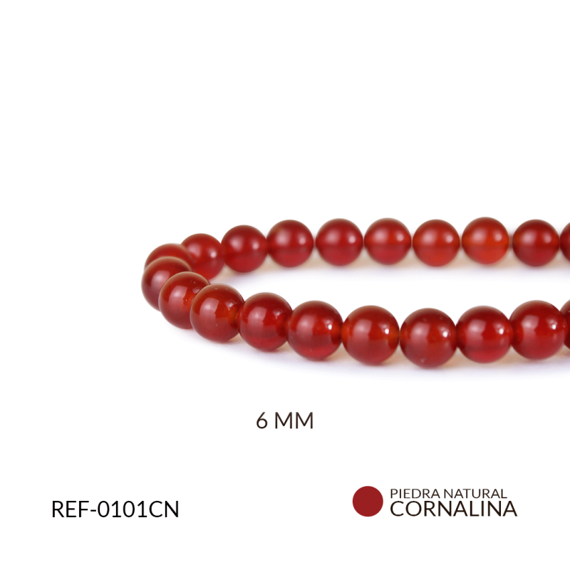 Piedra natural 6mm redonda cornalina / x sarta / Ref-0101CN / Ref-0101CN
