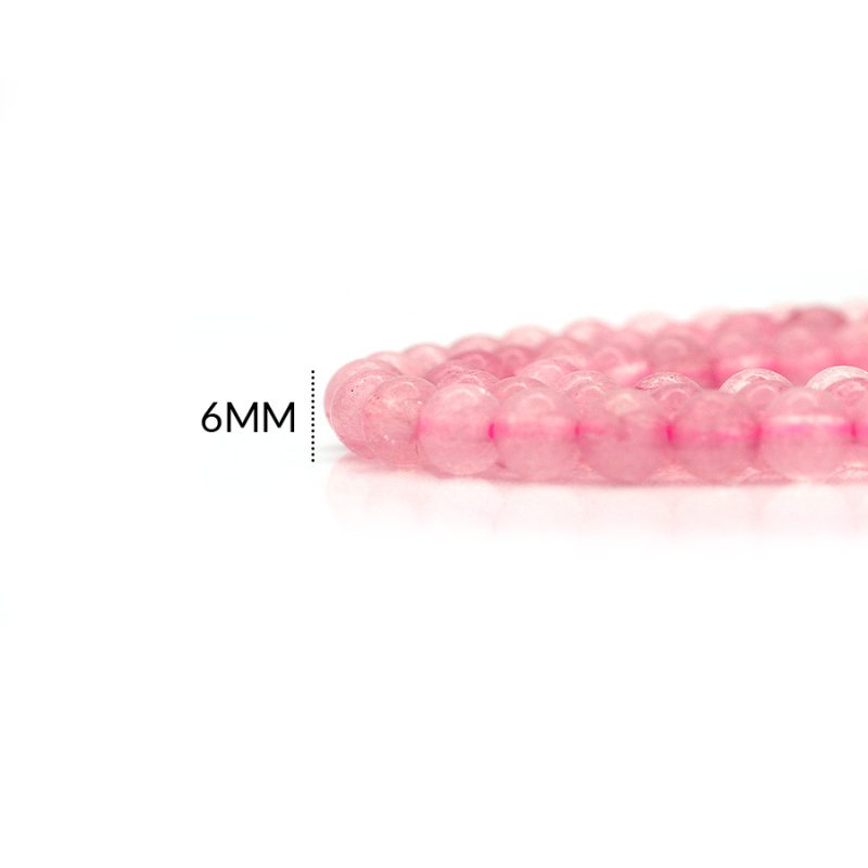 Piedra natural cuarzo rosado 6 mm / x sarta / REF-0101CR