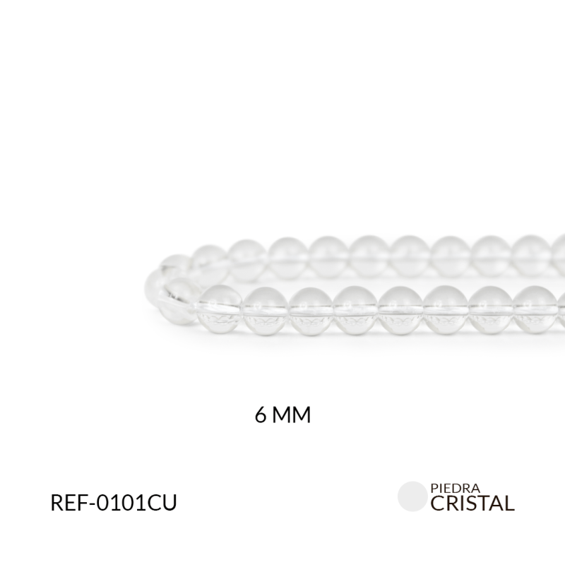 Piedra Natural cuarzo cristal 6 mm / x sarta / REF-0101CU