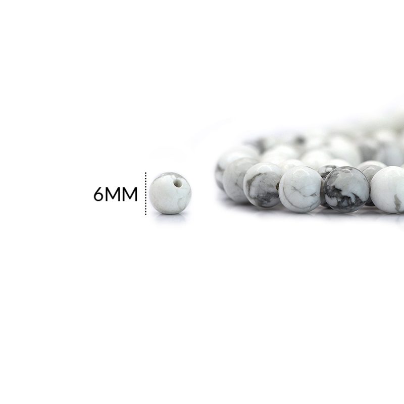 PIEDRA NATURAL 6 MM CUARZO HOWLITA / SARTA X 60 UND Aprox / REF-0101CW