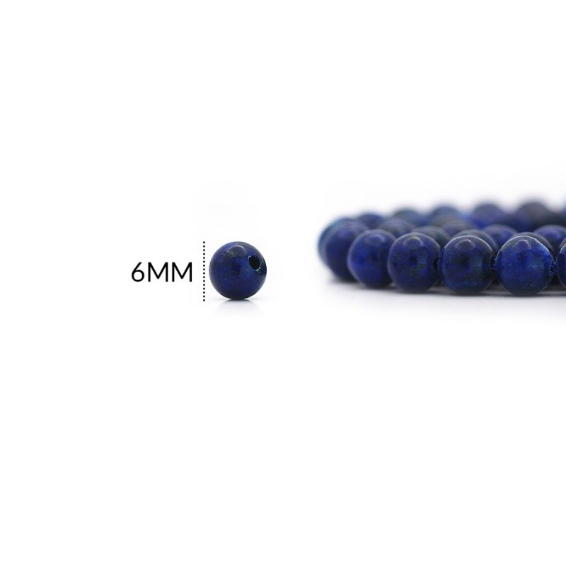 PIEDRA NATURAL 6 MM LAPISLAZULI / X SARTA promedio de 65 und / REF-0101LA