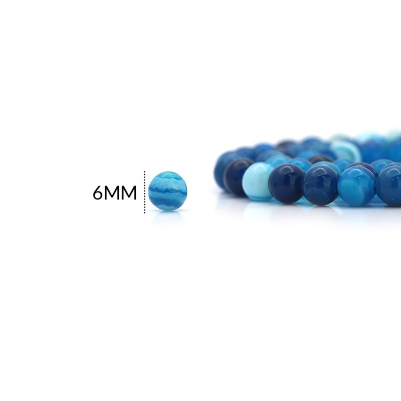 Piedra natural 6mm zardonix azul / sarta x 60 und aprox / Ref-0101ZA / Ref-0101ZA