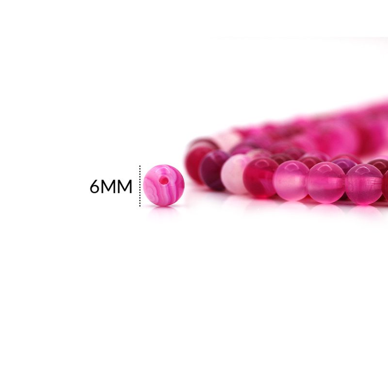Piedra natural 6mm zardonix fucsia / x sarta / Ref-0101ZF