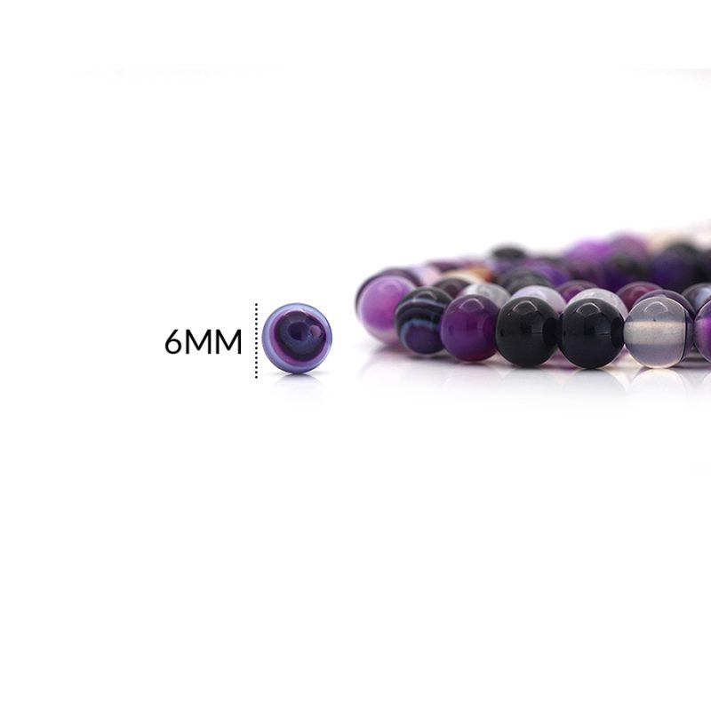 Piedra natural 6mm xardonix morado / sarta x 60 und aprox / Ref-0101ZM / Ref-0101ZM