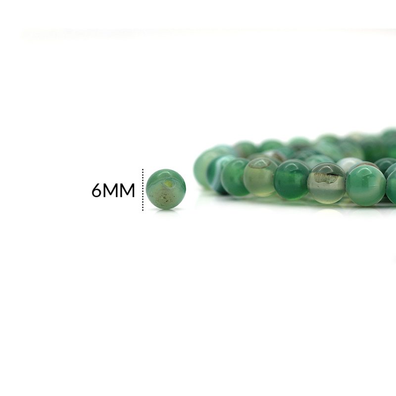 Piedra natural 6 MM zardonix verde / x sarta promedio de 65 und / ref - 0101ZV