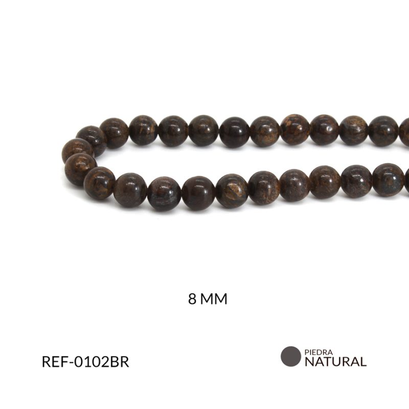 Piedra Natural Broncita 8MM / x sarta / Ref-0102BR