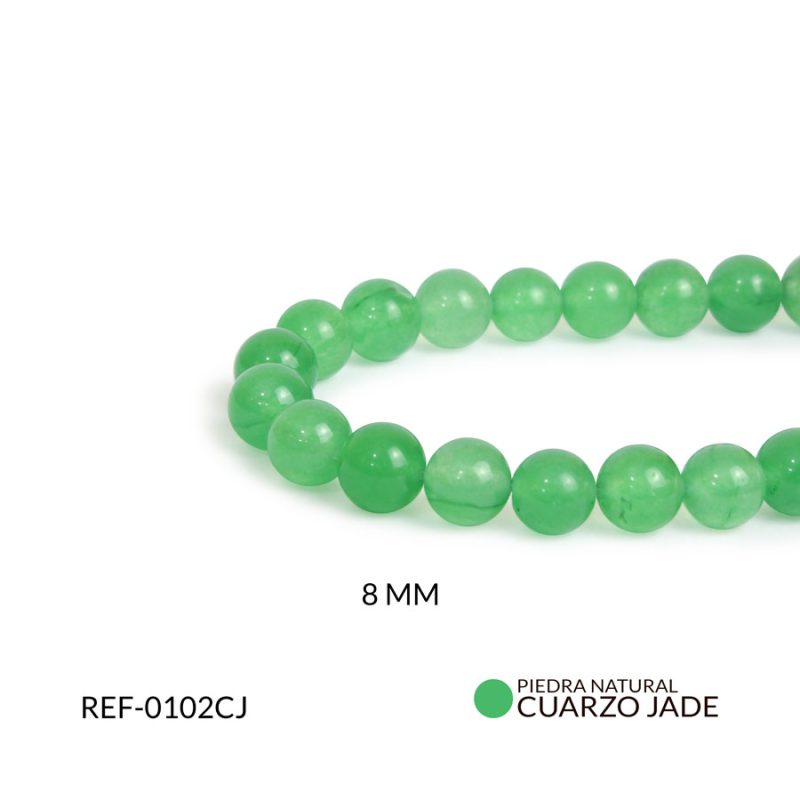 Piedra natural cuarzo jade 8mm / x sarta / Ref-0102CJ / Ref-0102CJ