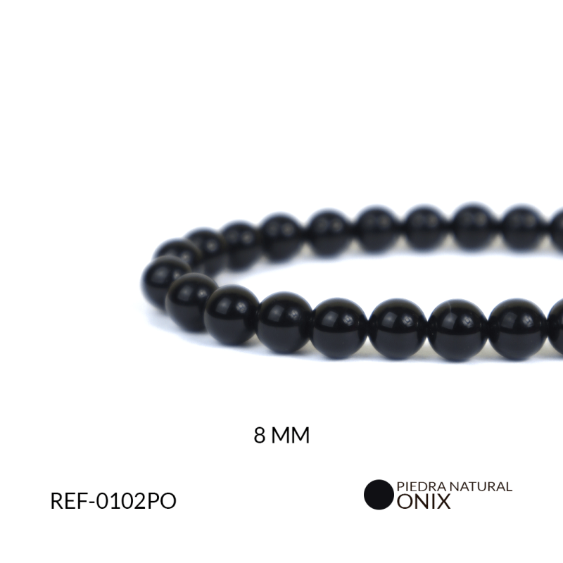 Piedra Natural 8mm onix / x sarta / Ref-0102PO / Ref-0102PO