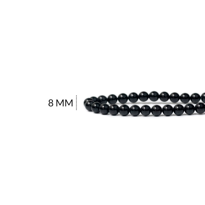 Piedra natural 8mm zardonix negro / x sarta / Ref-0102ZN / Ref-0102ZN