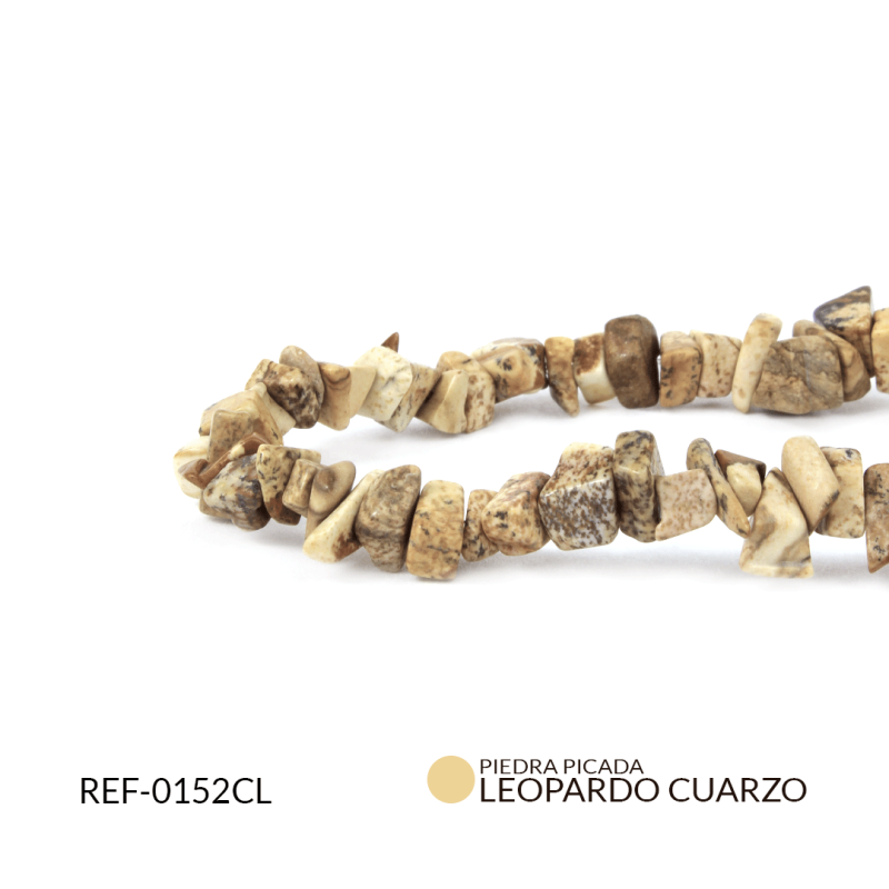 Piedra picada cuarzo leopardo pequeño / sarta x 45 cm aprox / Ref-0152CL / Ref-0152CL