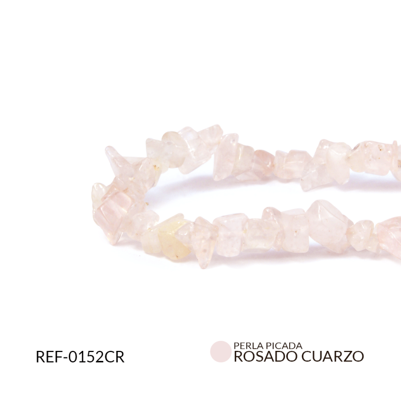 Piedra picada cuarzo rosado pequeño / sarta x 45 cm aprox / Ref-0152CR / Ref-0152CR