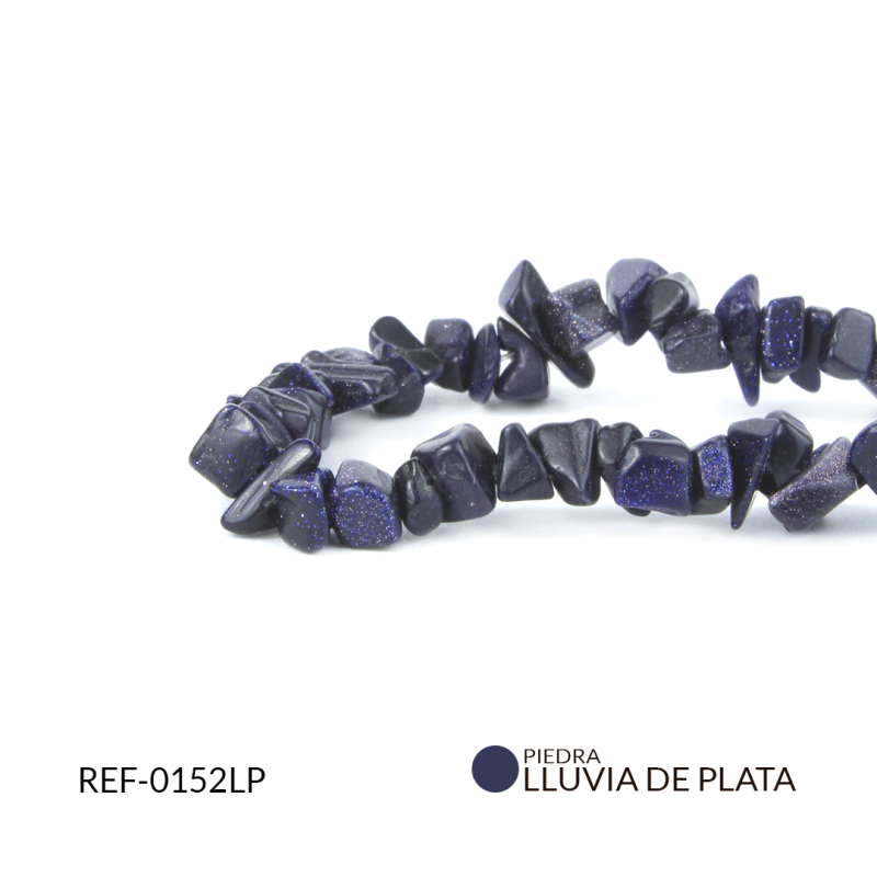 PIEDRA PICADA LLUVIA DE PLATA PEQUENA / sarta x 45 cm aprox / REF-0152LP