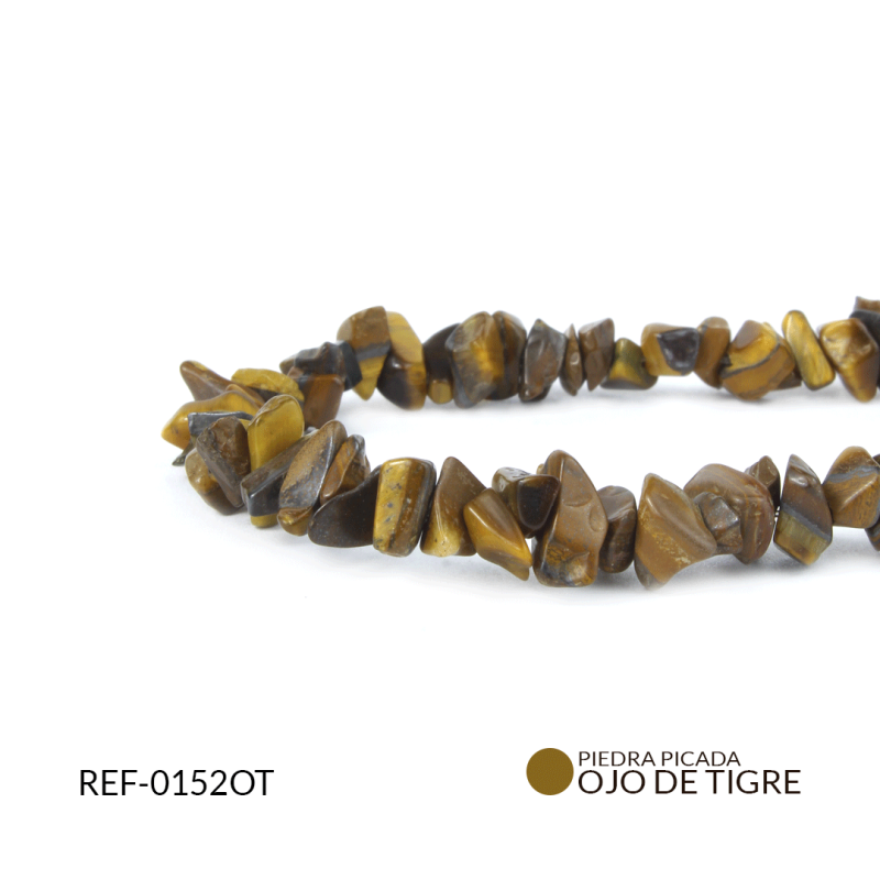 Piedra picada ojo de tigre pequeña / x sarta / REF-0152OT