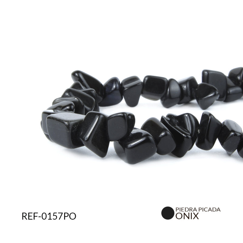 PIEDRA PICADA ONIX GRANDE / sarta x 40 cm aprox / REF-0157PO 