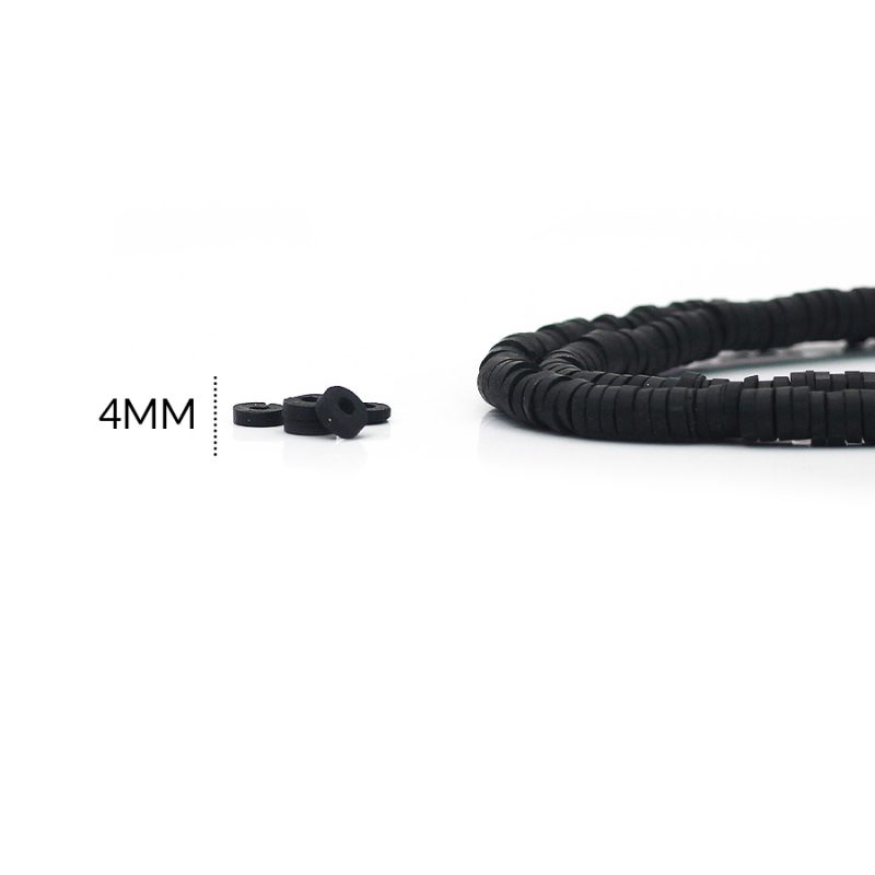 FIMO DISCO NEGRO 4MM / x sarta de 39 cm aprox / ref - 0172C15
