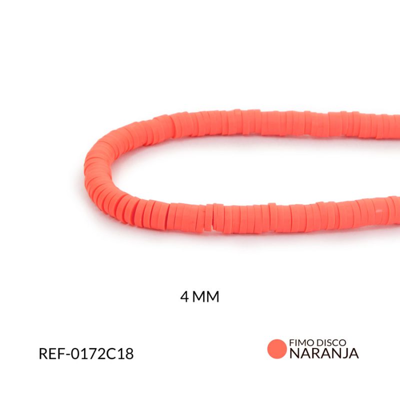 FIMO DISCO NARANJA N 4MM / x SARTA / Ref-0172C18
