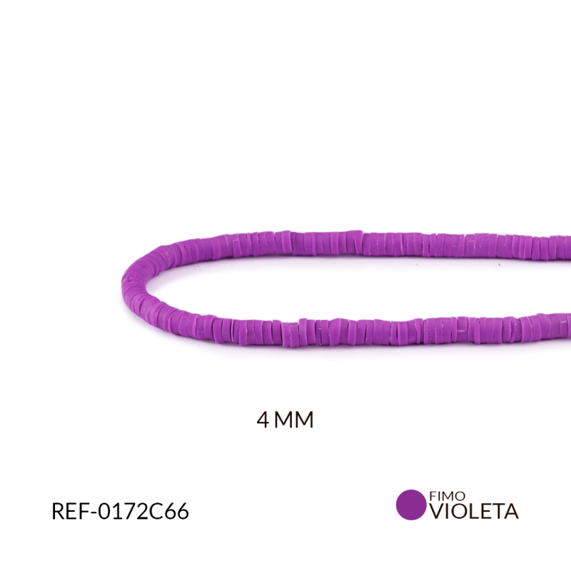FIMO DISCO VIOLETA 4MM / SARTA X 38 CM APROX / REF-0172C66