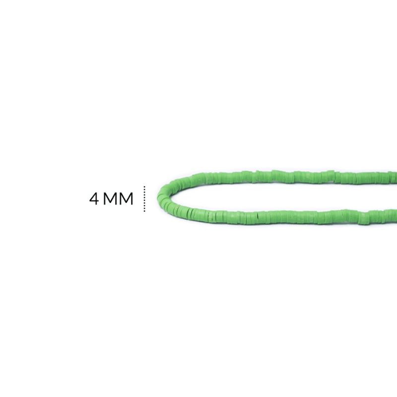 FIMO DISCO 4 MM / color verde / x sarta de 38 cm aprox / REF-0172C89 / REF-0172C89