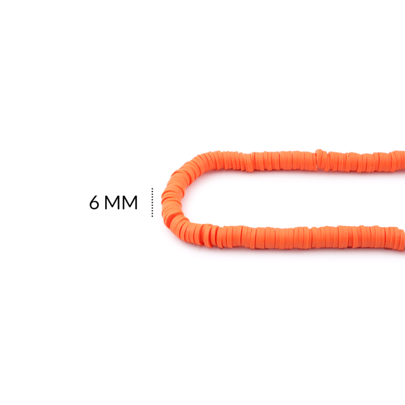 FIMO DISCO 6 MM / color naranja / x sarta de 38 cm aprox / REF-0173C36 / REF-0173C36