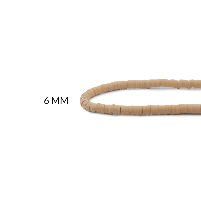 FIMO DISCO OCRE 6MM / x sarta de 38 cm aprox / REF-0173C62 / REF-0173C62