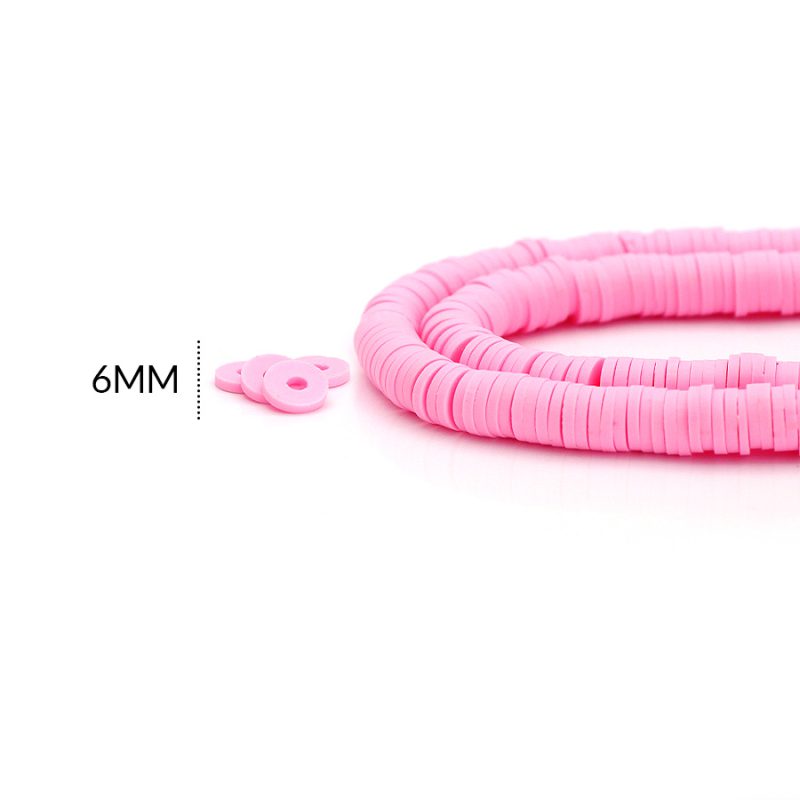 FIMO DISCO ROSADO 6MM / x sarta de 39 cm aprox / REF – 0173C4 / REF-0173C4