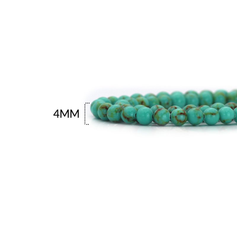 PIEDRA FOSIL 4MM / color VERDE JADE / X SARTA / promedio 94 und / ref - 0200VJ