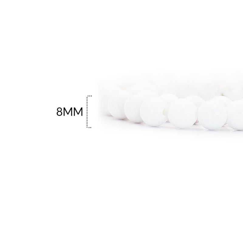 PIEDRA FOSIL 8MM / color BLANCO LECHE / X SARTA / promedio 50 und / ref - 0202BL