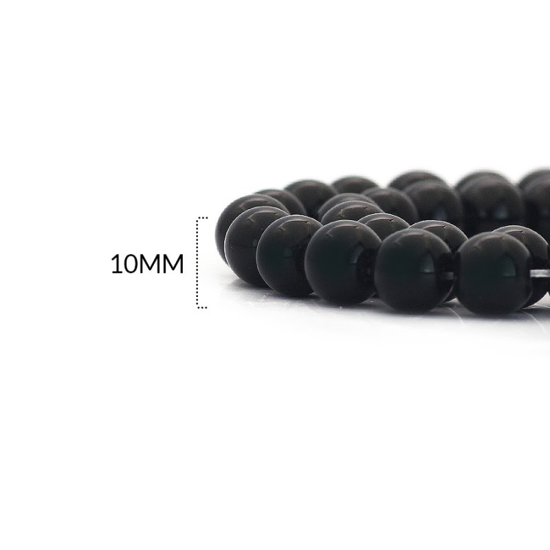 PIEDRA FOSIL 10MM / color NEGRO / X SARTA / promedio 40 und / ref - 0203NN