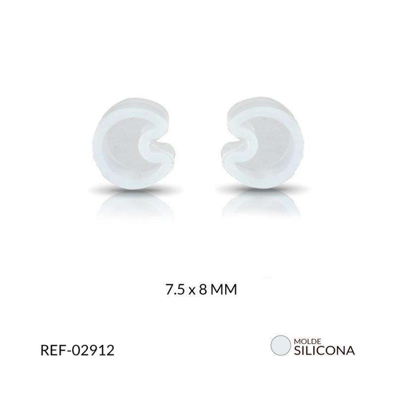 Molde silicona luna para topo 7.5 x 8 mm / x par / Ref-02912 