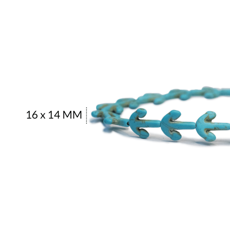 HOWLITA ANCLA TURQUEZA 16 X 14 MM / x sarta de 38 cm aprox / REF-0542TP / REF-0542TP