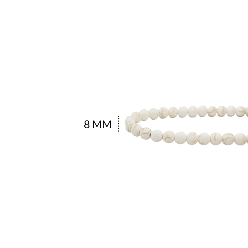 Howlite redondo blanco hueso 8mm / x sarta / Ref-0552BH / Ref-0552BH