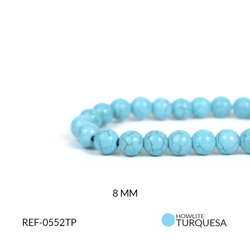 Howlita redonda turquesa 8mm / x sarta / Ref-0552TP / Ref-0552TP