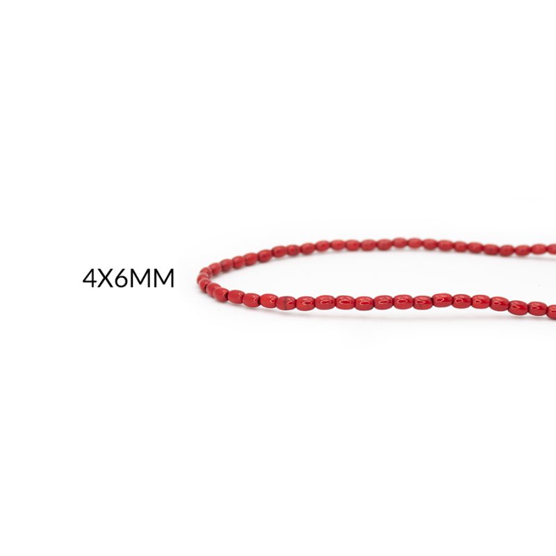 HOWLITA BARRIL 4 X 6MM / color rojo / SARTA X 40CM aproximadamente / REF-0626RO / REF-0626RO