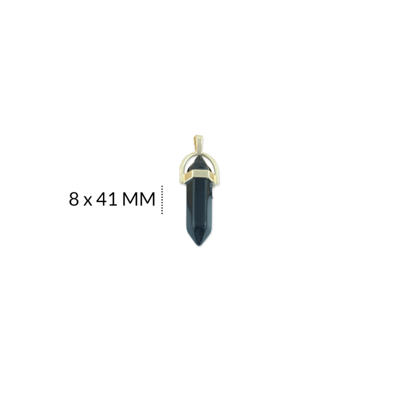 Pendulo zamak dorado piedra onix / 8x41MM / REF-0758PO