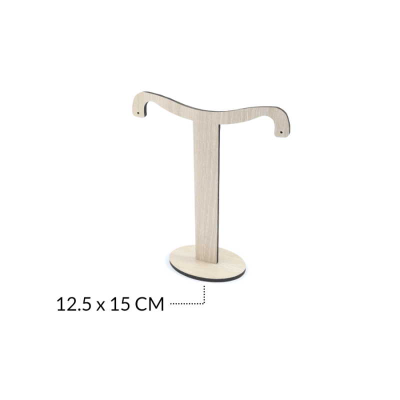 Exhibidor madera MDF " T " para arete 12.5 x 15 CM / x und / Ref-08844