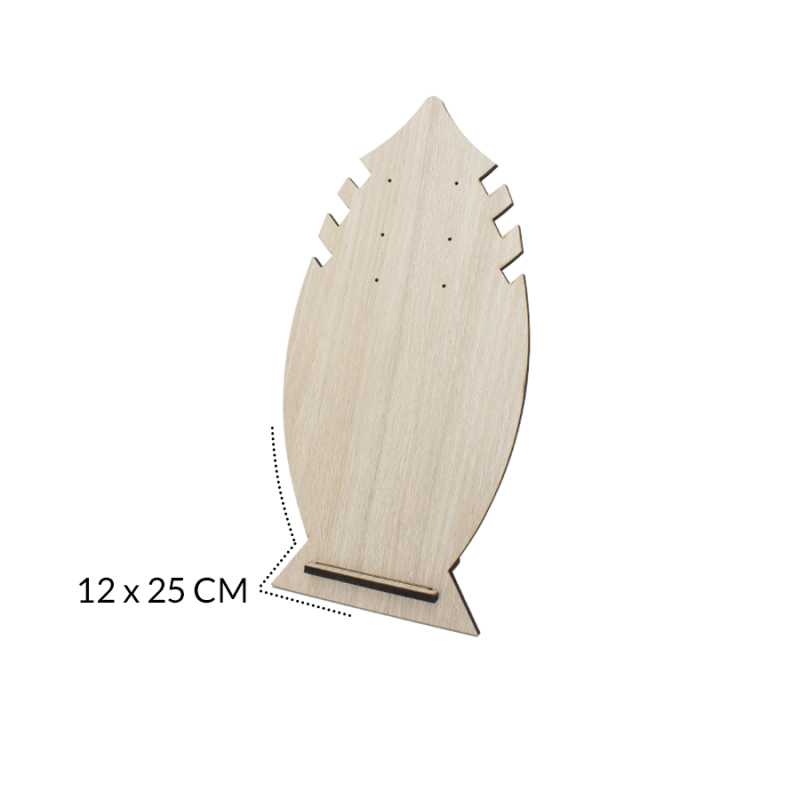 Exhibidor madera MDF para collar más topos 3 ranuras 12x25cm / x unidad / REF-08846 / REF-08846