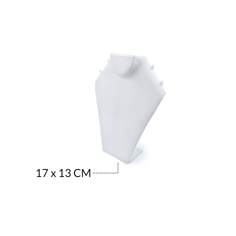 Exhibidor cuello acrilico plano mediano blanco 13 x 17 cm / x und / REF-08854BL