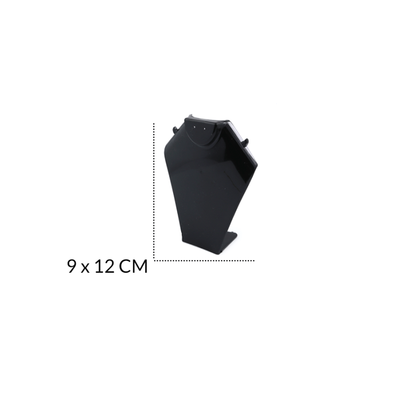Exhibidor cuello acrilico plano pequeño negro 12x9cm / x unidad / Ref-08855NN / Ref-08855NN
