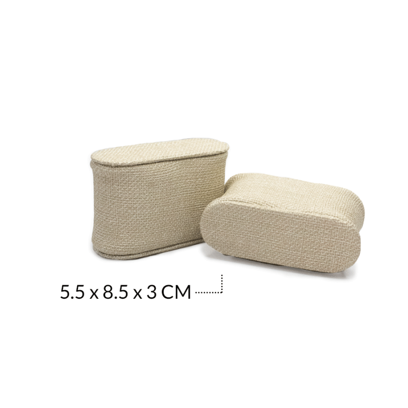 Exhibidor almohada yute 5.5 x 8.5 x 3 cm / x unidad / Ref-08858