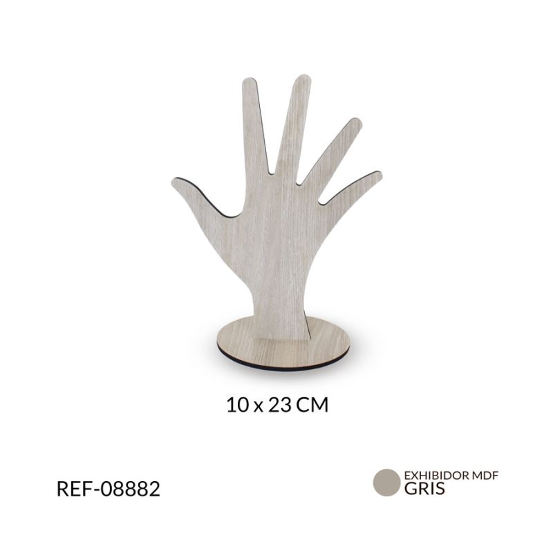Exhibidor Madera MDF para anillo mano 10x23cm / x unidad / Ref-08882 / Ref-08882
