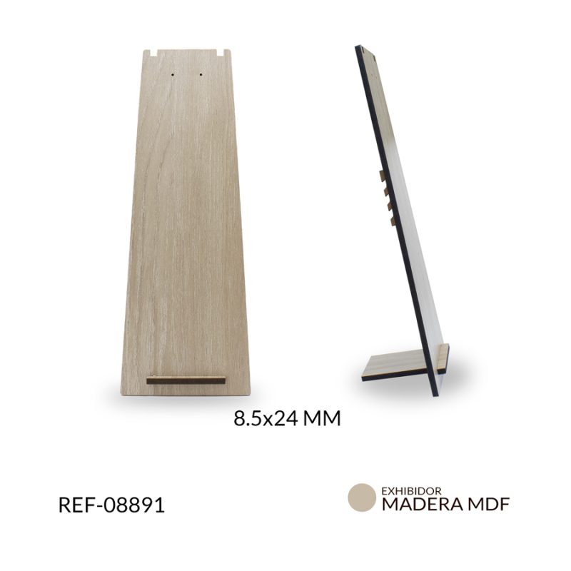 Exhibidor madera MDF para collar 8.5x24 mm / por unidad / Ref-08891 / Ref-08891